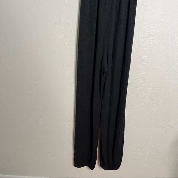 Out From Under for Urban Outfitters Black Waffle Knit Tie Back Jumpsuit Size S - Picture 13 of 13